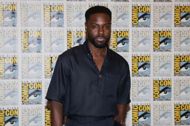 Dayo Okeniyi arrives at the Apple TV press line to promote "Dark Matter" during Comic-Con International on Saturday, July 25, 2026, in San Diego. (Photo by Andrew Park/Invision/AP)