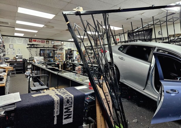 After thieves crashed a stolen vehicle through the front entrance of Firearms Unknown in Oceanside, they made off with 33 guns. It was the third successful heist pulled off by the same crew at gun stores across Southern California. (via U.S. District Court filing by the U.S. Attorney's Office for the Central District of California)
