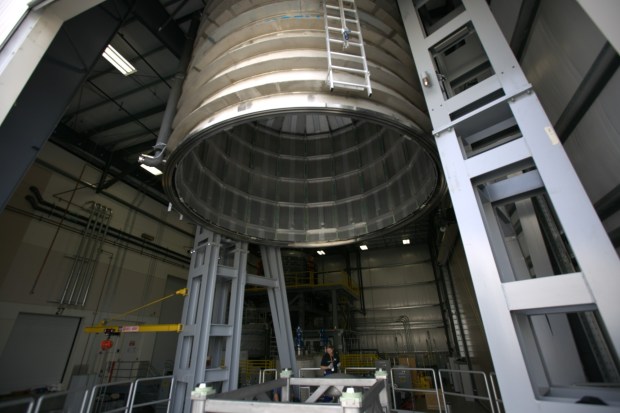 One of the chambers at the Magnet Technologies Center at the General Atomics Poway campus that was used to test the Central Solenoid, the largest pulsed superconducting magnet in the world. The magnet center plans to be refurbished for the Fusion Blanket Component Test Facility. (General Atomics)