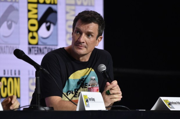 Nathan Fillion attends a panel for "Lanterns" during Comic-Con International on Friday, July 24, 2026, in San Diego. (Photo by Richard Shotwell/Invision/AP)