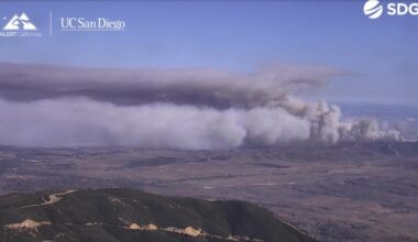Smoke visible from Camp Pendleton fire visible throughout San Diego County