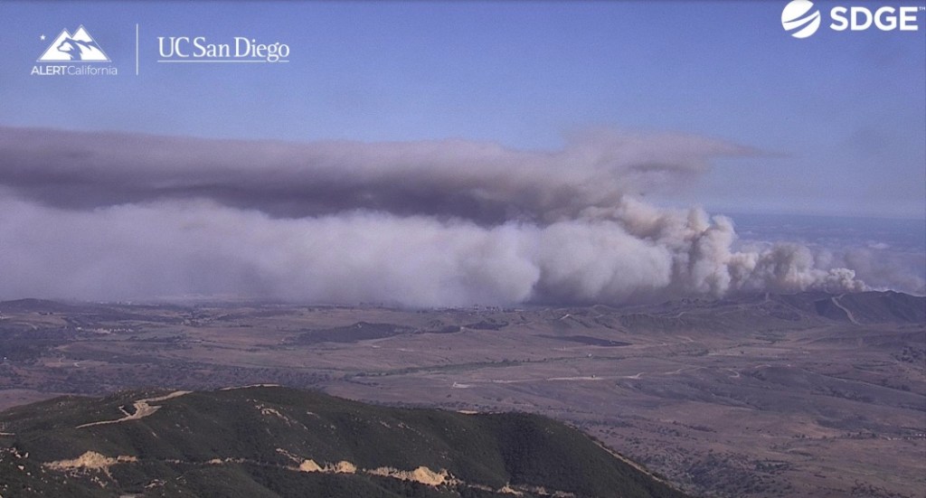 Smoke visible from Camp Pendleton fire visible throughout San Diego County