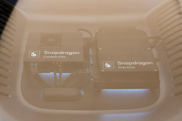 A closer look at Qualcomm's car on Friday, April 3, 2026 in San Diego, California. (Meg McLaughlin / The San Diego Union-Tribune)