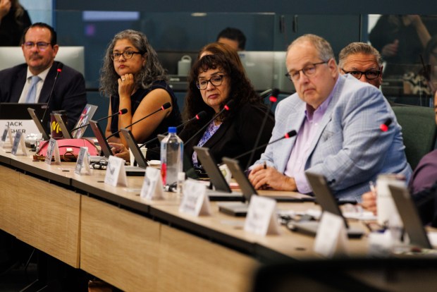 Oceanside Mayor Esther Sanchez attends a SANDAG board meeting in downtown San Diego on Friday, July 10, 2026. (Kristian Carreon / The San Diego Union-Tribune)