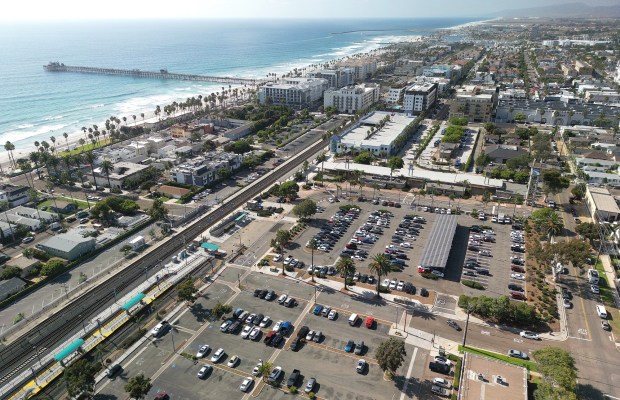The Oceanside Transit Center on Thursday, where plans are underway for a redevelopment project with 547 apartments, a 170-room boutique hotel, a multi-story office building, retail shops, a parking garage and more. 