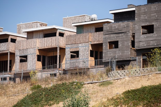 Oceanside, CA - A halted construction project on Tuesday, July 14, 2026, in Oceanside, CA. (Luke Johnson / The San Diego Union-Tribune)