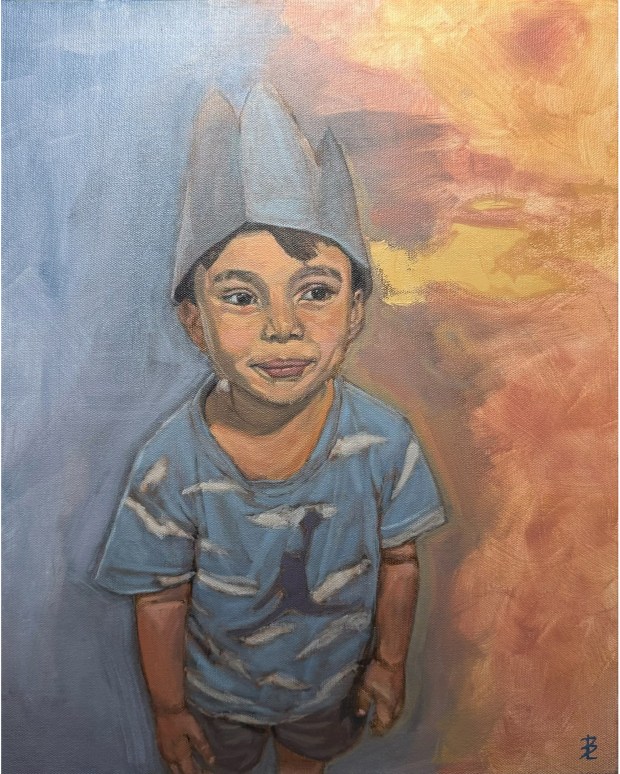 "Light Is the Head That Wears a Paper Crown," a painting by Chula Vista artist Joshua Orozco, is one of the Best in Show winners in this year's "PROUD+" exhibition at The Studio Door in Hillcrest. (Joshua Orozco)