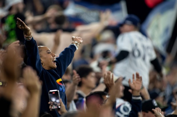 SDFC's fans showed support during Saturday's MLS match against Austin FC, at Snapdragon Stadium in San Diego, CA. (Xavier Hernandez for the UT)