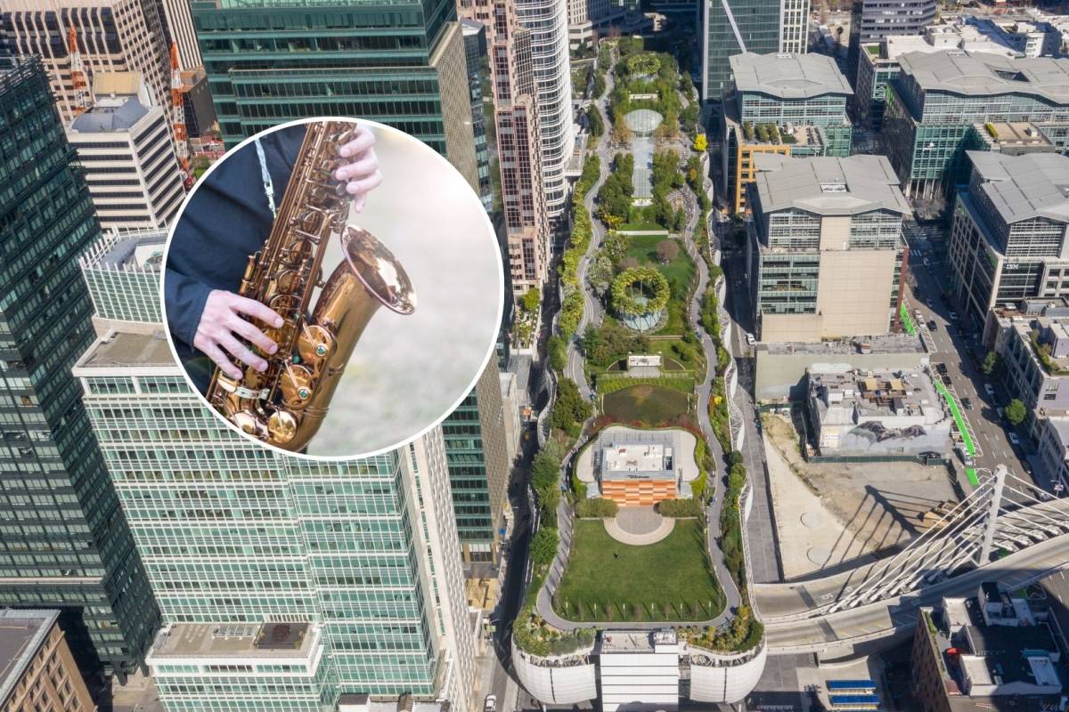 This Saturday: San Francisco's futuristic rooftop park is hosting a free big band jazz concert in its outdoor amphitheater, 70 feet above street level