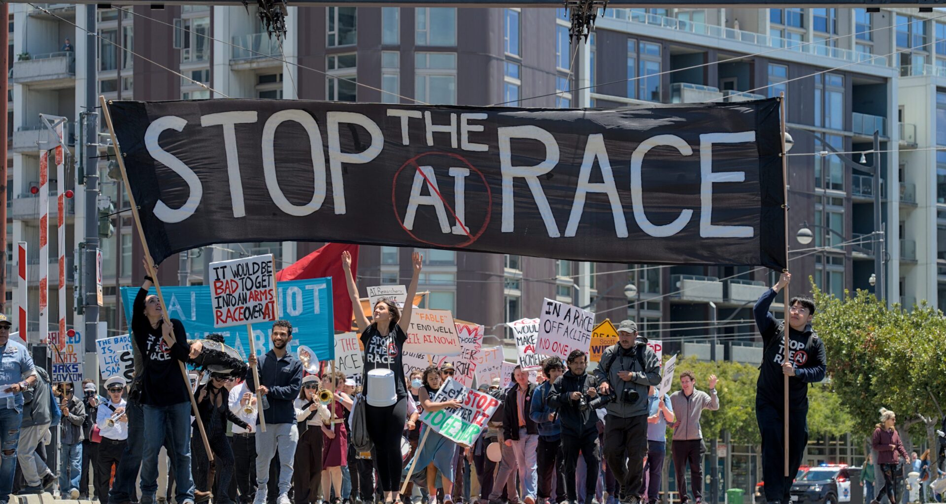 Hundreds protest OpenAI, Anthropic, and Google in San Francisco