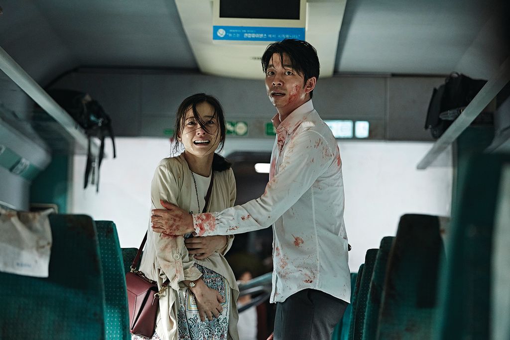 Actors Jung Yu-Mi and Gong Yoo in Train to Busan