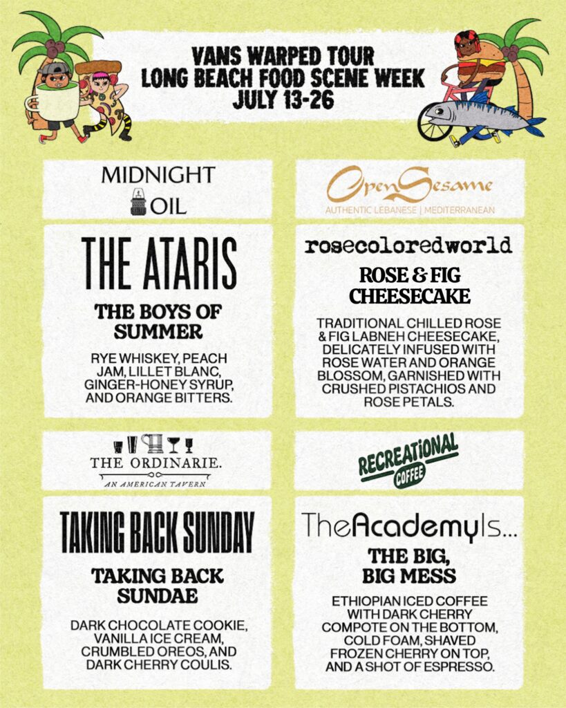 vans warped tour long beach food scene week