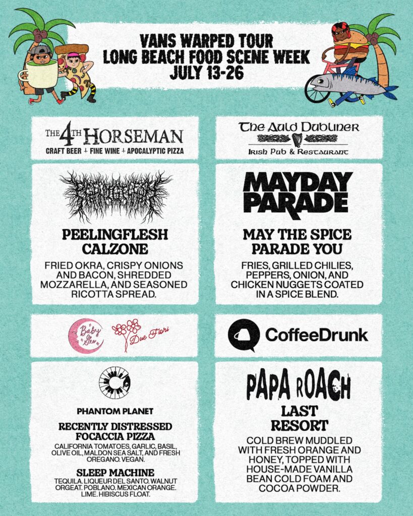 vans warped tour long beach food scene week