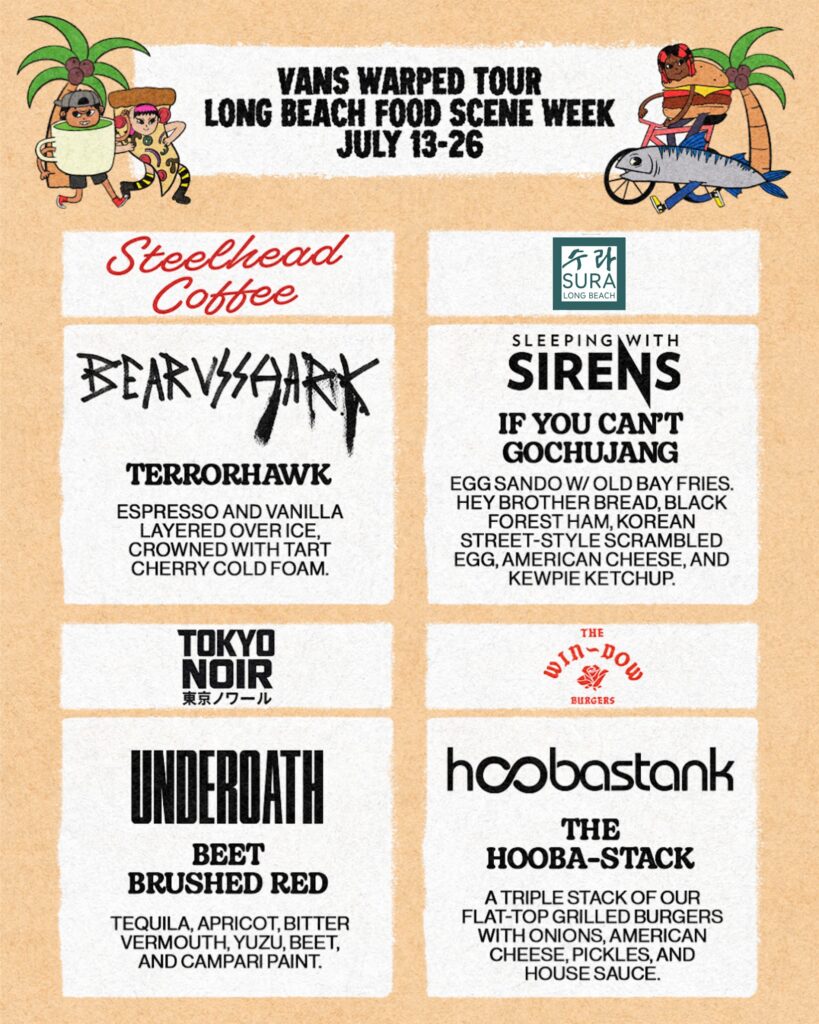 vans warped tour long beach food scene week