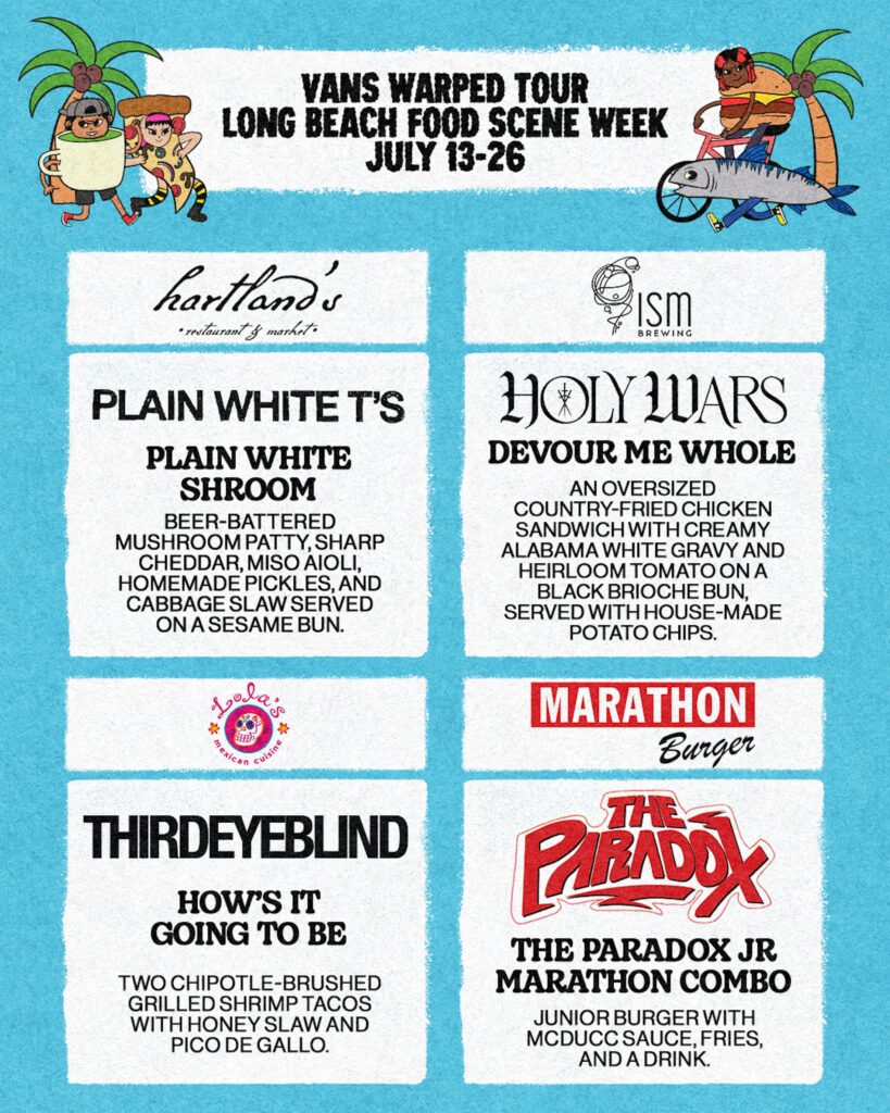 vans warped tour long beach food scene week