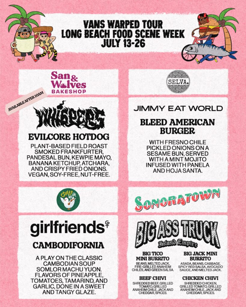 vans warped tour long beach food scene week