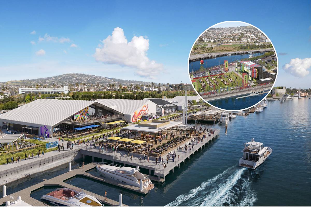 L.A.’s new $500 million waterfront district is transforming into a massive festival this weekend — with watch parties, giant screens and food and drinks
