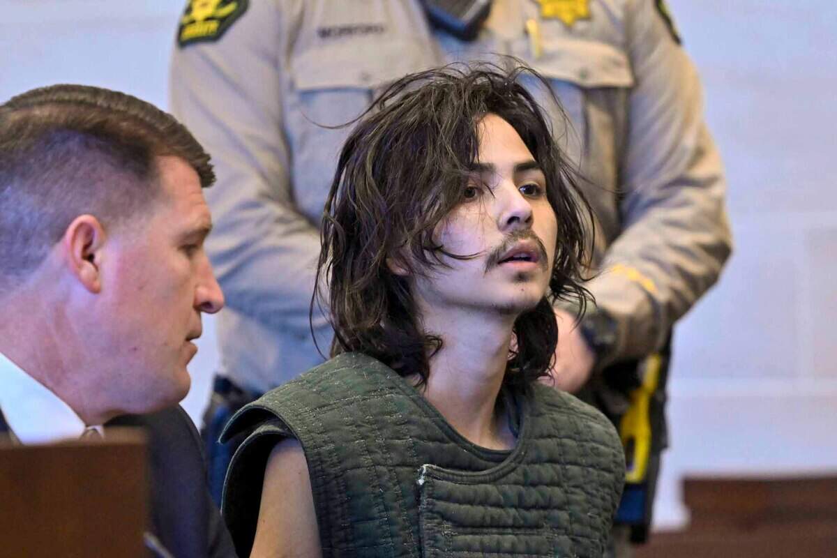 Carlos Reales Dominguez appears with court-appointed public defender Daniel Hutchinson at Yolo Superior Court in Woodland on Tuesday, June 20, 2023. A Yolo County judge on Wednesday found Dominguez legally insane following his conviction on two counts of involuntary manslaughter in the 2023 Davis stabbing deaths and ordered him committed to a state hospital pending placement.