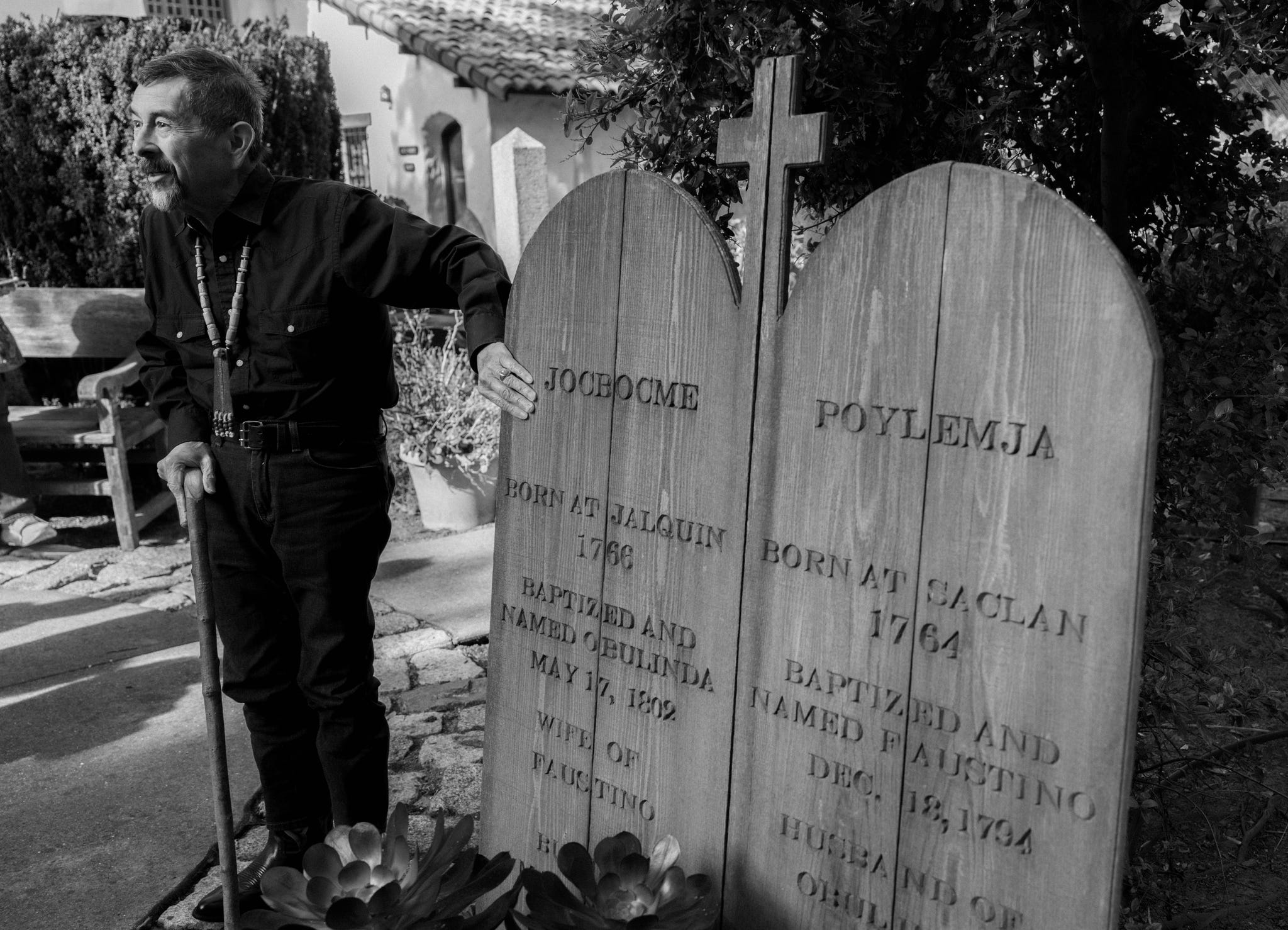 curator andrew a galvan shows attendees the gravesite of his ohlone descendants, who are buried in the remaining portion of mission dolores cemetery, during the california missions and presidios conference in san francisco on friday, april 17, 2026 443 pm photo by manuel orbegozo for esquire magazine