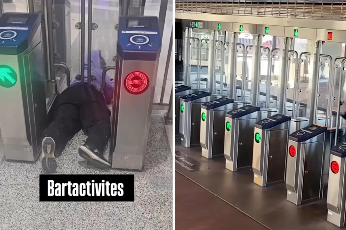 Wild video captures moment woman is snared by new traps at San Francisco BART station