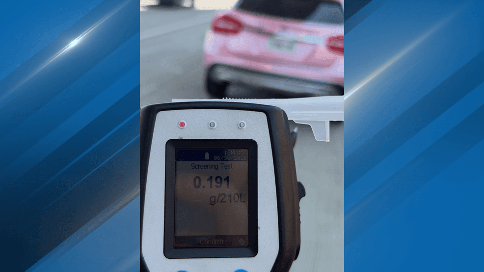 A woman was arrested for DUI after CHP Bakersfield said she was allegedly driving 107 mph in a pink vehicle just after noon and had more than twice the legal limit. PHOTO: CHP Bakersfield