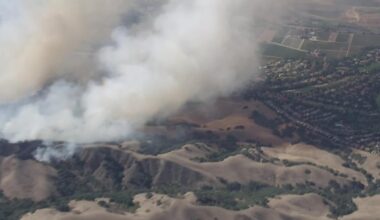 Watch: Aerial view of Little Fire in Pleasanton, Sunol