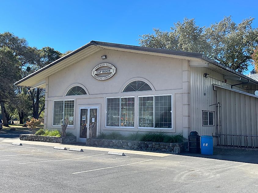 Anderson Valley Brewing Company's tap room in Boonville, California.
