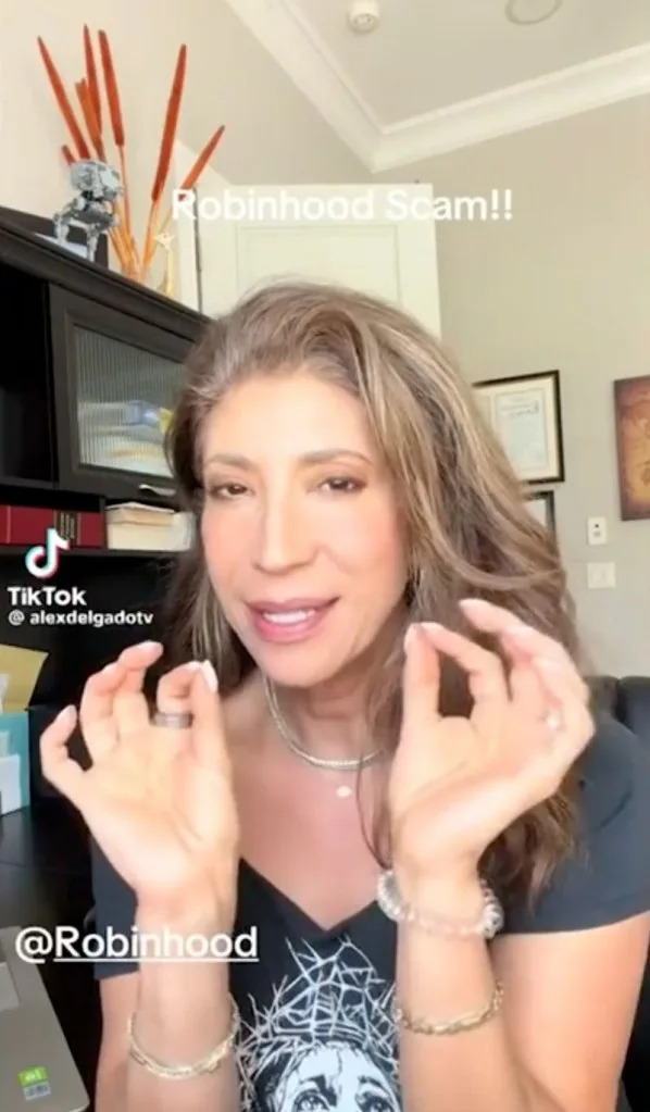 Delgado shared her experience on Tiktok, calling it the Robinhood Scam. Tiktok/@alexdelgadotv