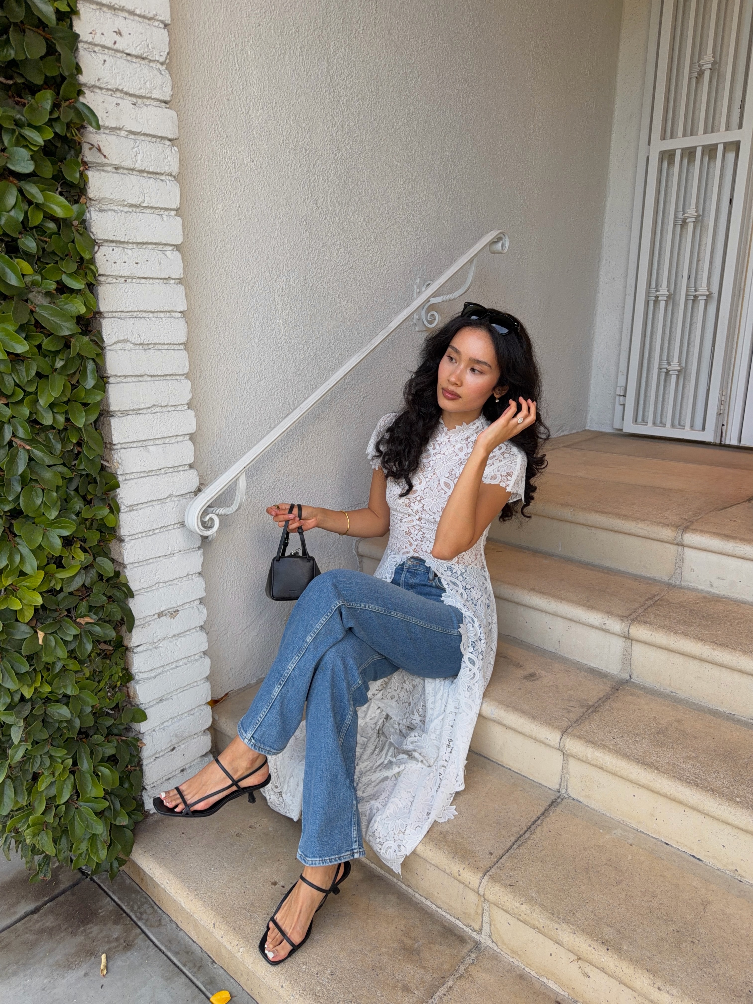 Kristin in lace top and jeans