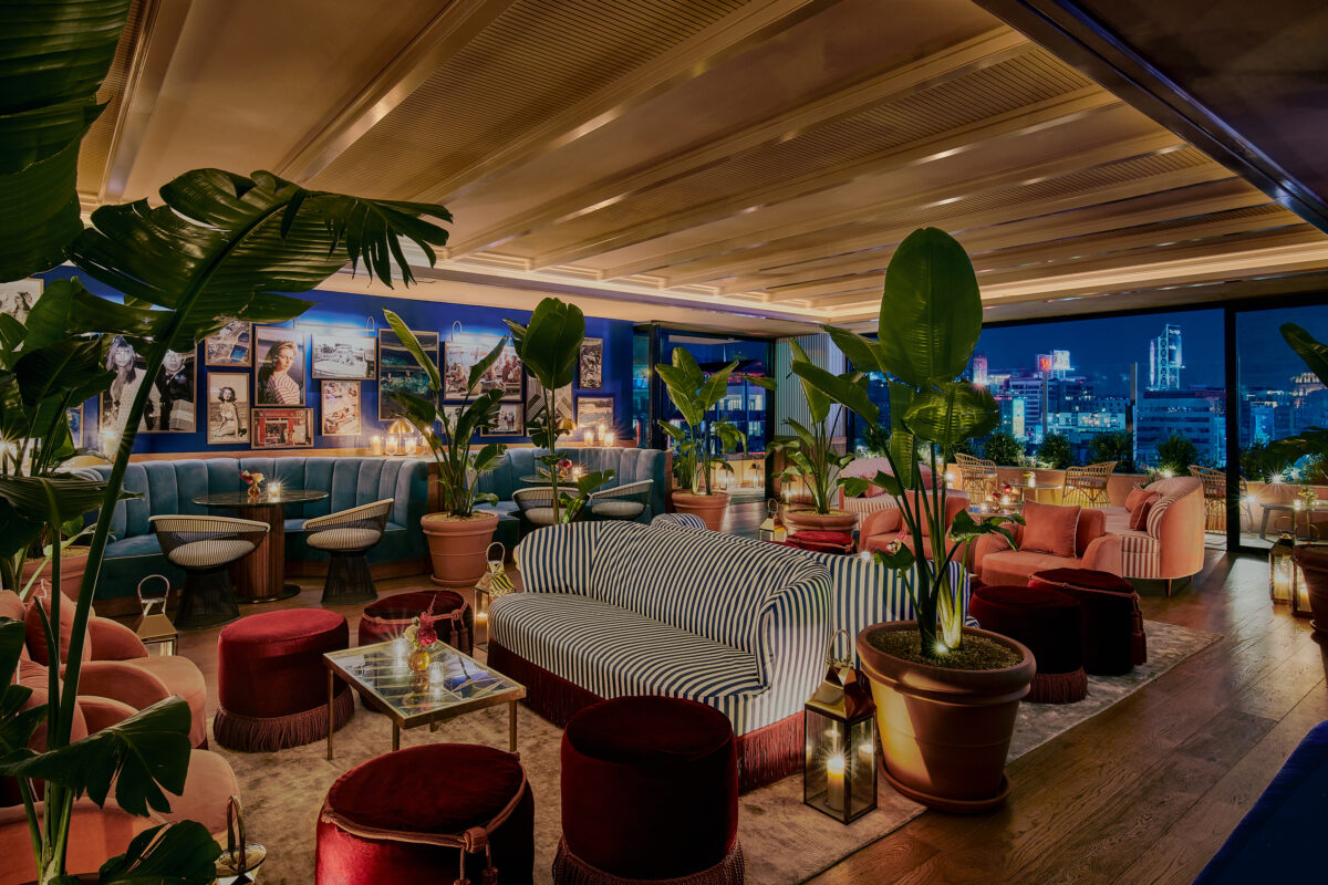The rooftop lounge at Bar Lis. 