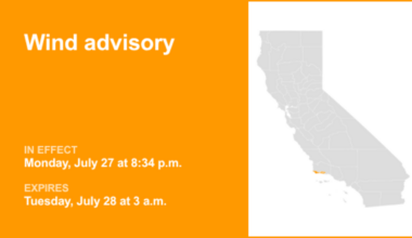 The NWS issues wind advisory until 3 a.m. Tuesday