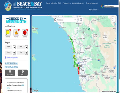 Heading to the beach?  Be sure to check the county’s new beach info website and alerts first, to avoid polluted waters