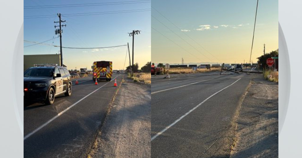 Big rig crashes into utility pole in Sutter County, knocking out power to nearly 1,000 customers