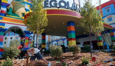 boy collects LEGO bills entrance LEGOLAND New