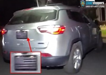 The crook drove away from each crime scene in the gray vehicle with an obstructed license plate using an American flag during his last burglary in Bayside. 