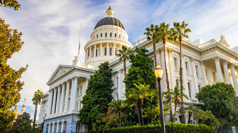 The California State Capitol building at the California State Capitol Park
