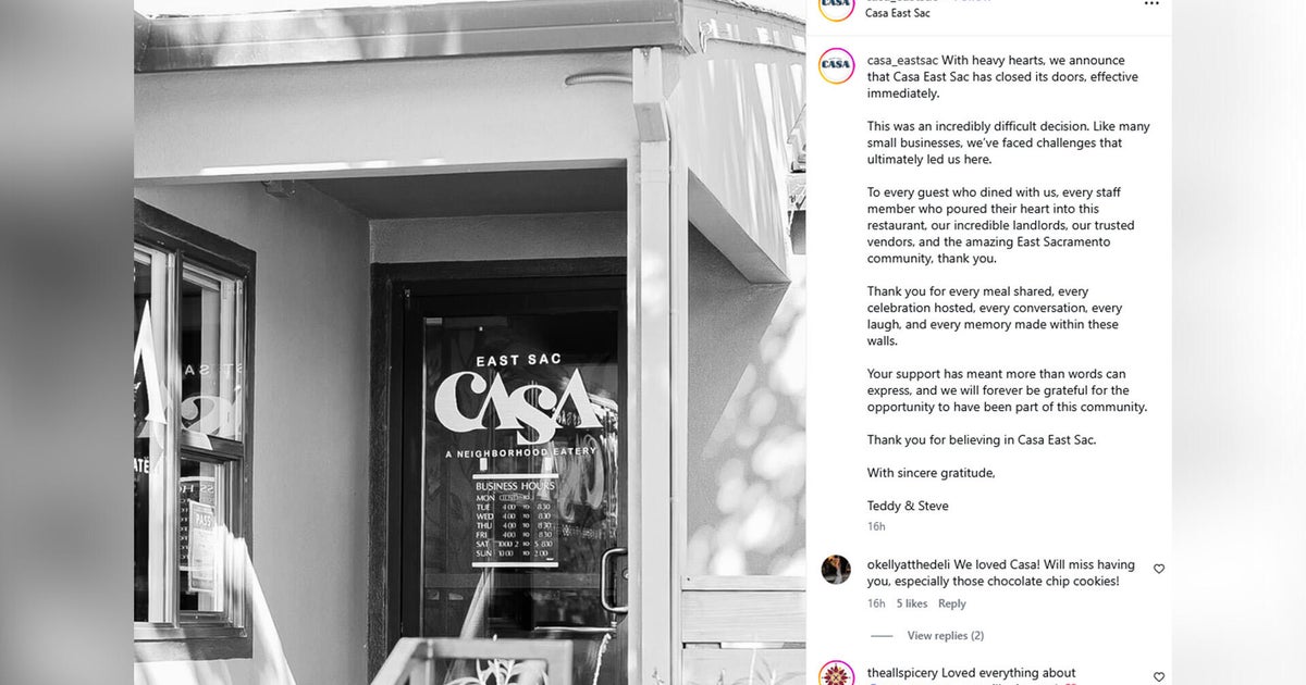 Sacramento's Casa East Sac closes after nearly 4 years, citing challenges facing small businesses