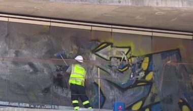 Cleanup finally begins at the infamous downtown Los Angeles 'grafitti towers'