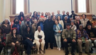 Artist Eric Murphy celebrates his birthday at the AAMLO, African American Museum and Library of Oakland with his exhibit City of Stars: From the Archives in downtown Oakland. Photo courtesy of Judah