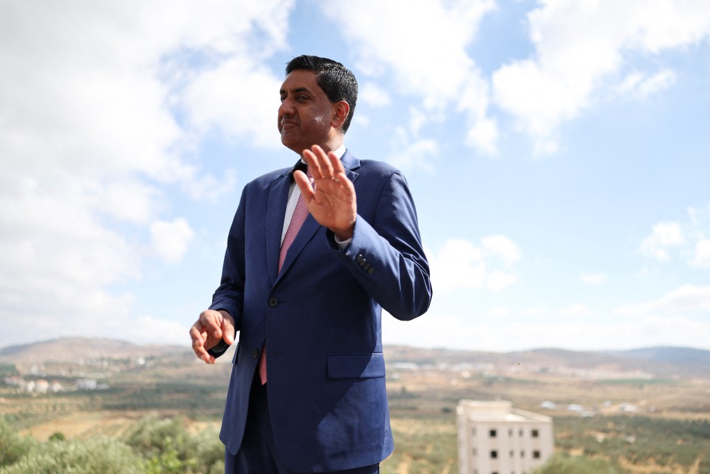 U.S. Representative Ro Khanna (D-CA) is interviewed by Reuters in Turmus Ayya.