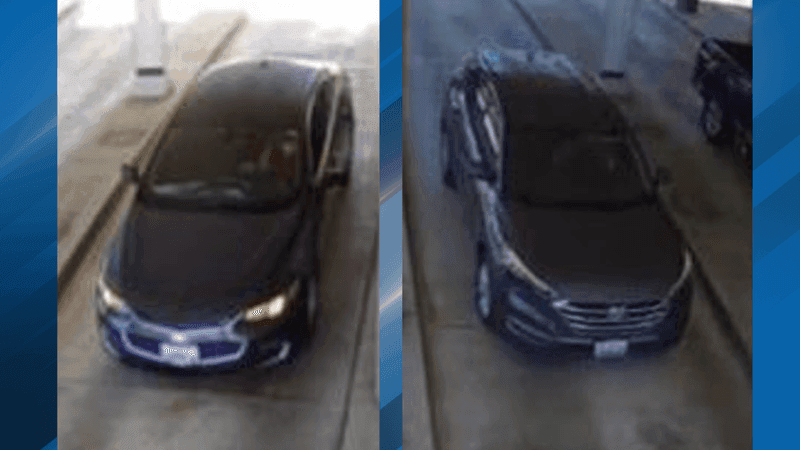 The Bakersfield Police Department is asking for the community’s help in identifying a woman and two vehicles allegedly involved in a grand theft. PHOTO: BPD