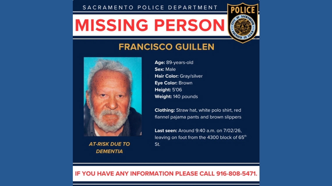 At-Risk 89-Year-Old Man With Dementia Reported Missing in Sacramento