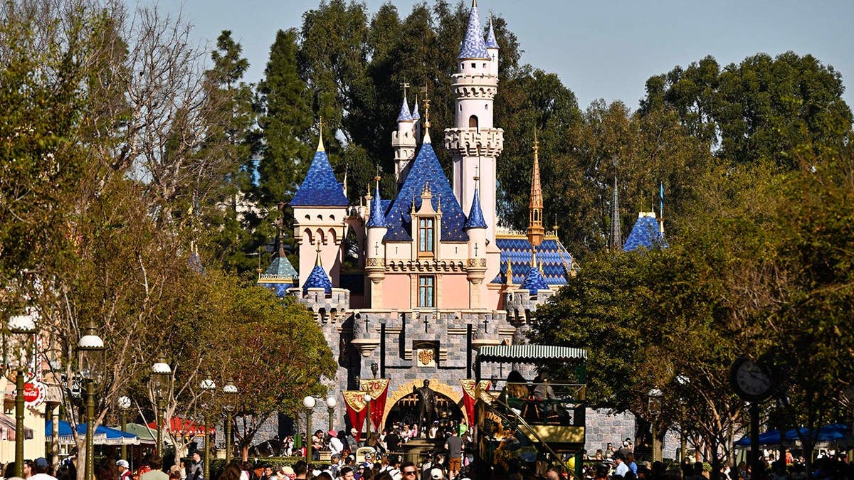Sleeping Beauty Castle standing inside Disneyland Resort Anaheim California