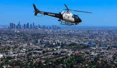 An LAPD helicopter over Los Angeles.