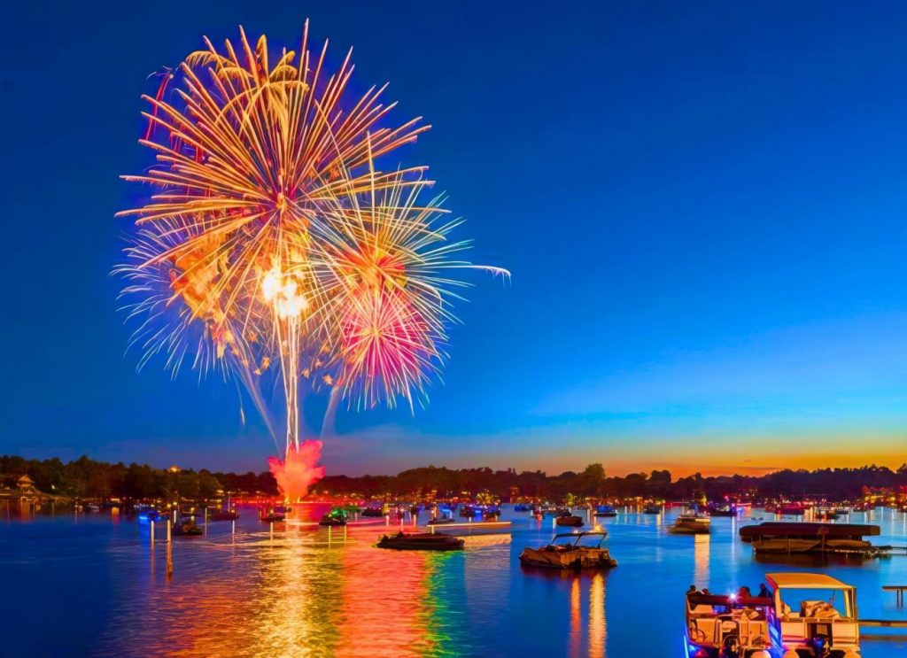 Fireworks over Lake Orion