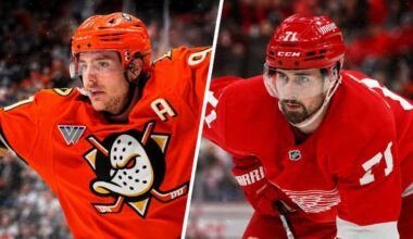 Leo Carlsson of the Anaheim Ducks and Dylan Larkin of the Detroit Red Wings featured in NHL trade rumor analysis