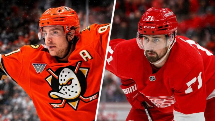 Leo Carlsson of the Anaheim Ducks and Dylan Larkin of the Detroit Red Wings featured in NHL trade rumor analysis