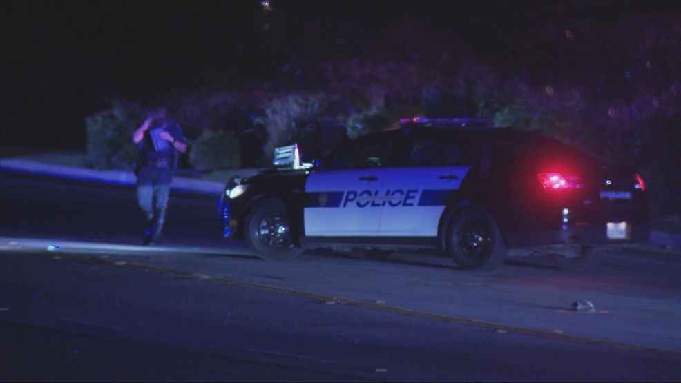 A pedestrian died after being struck by a vehicle Thursday night after police say the pedestrian was in the roadway and not in a crosswalk. PHOTO: KBAK/KBFX