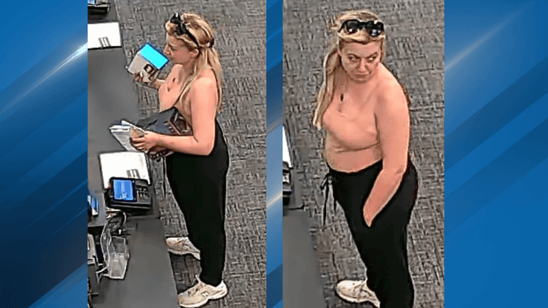 The Bakersfield Police Department is asking for the community’s help with identifying a woman accused of stealing a Tesla charger plug from a home and returning it to Best Buy. PHOTO: BPD