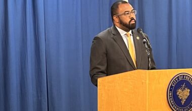 man at podium
